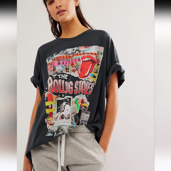 Daydreamer Free People Rolling Stones Collage T Shirt